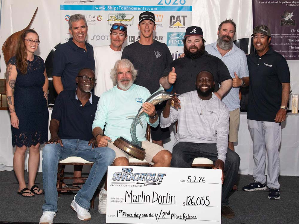 Marlin Darlin fishing team 2nd place at the Shootout tournament