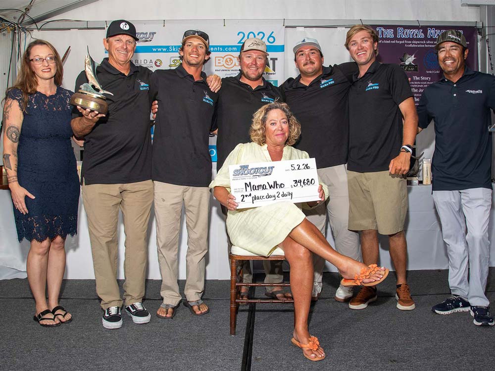 Mama Who fishing team 3rd place at the Shootout tournament