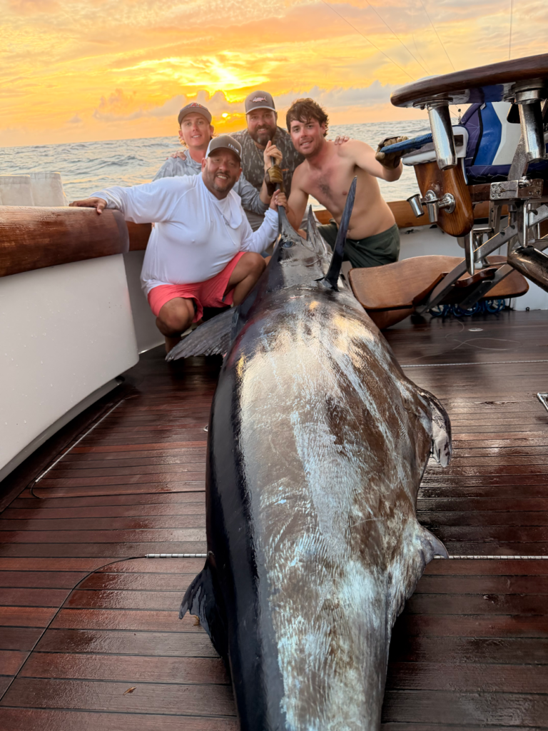 Captain Rusty Smith and Fluer De Lis winning blue marlin in the boat