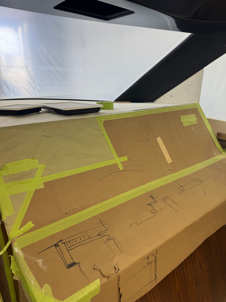 helm in production of the 56' Merritt Catamaran