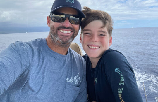 Teddy Hoogs Hawaii Captain of the Year with Landon his son