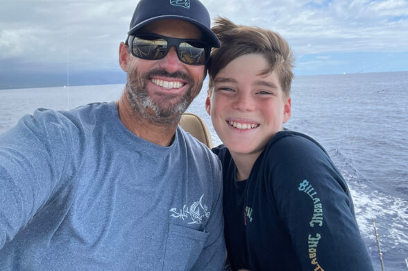 Teddy Hoogs Hawaii Captain of the Year with Landon his son