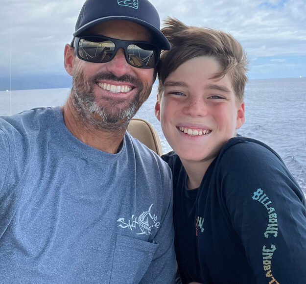 Teddy Hoogs Hawaii Captain of the Year with Landon his son
