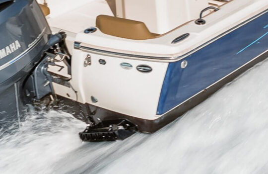 Seakeeper Ride integration showing starboard controller on a boat