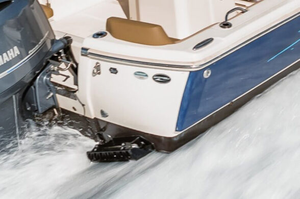 Seakeeper Ride integration showing starboard controller on a boat