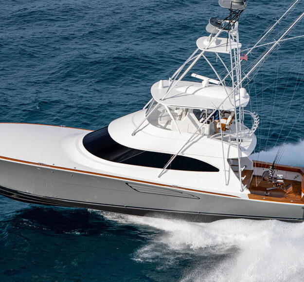 Viking 64 running on the ocean