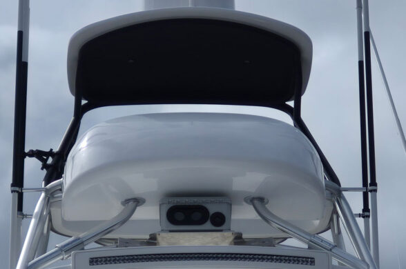 whale spotter camera on the flybridge of the 70 viking